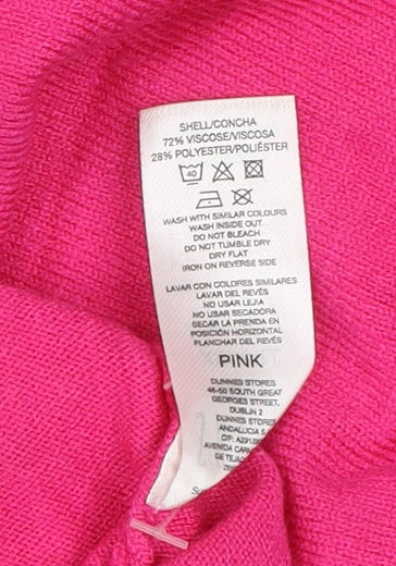 Savida Women's Pink XS Crew Neck Button Back Jumper