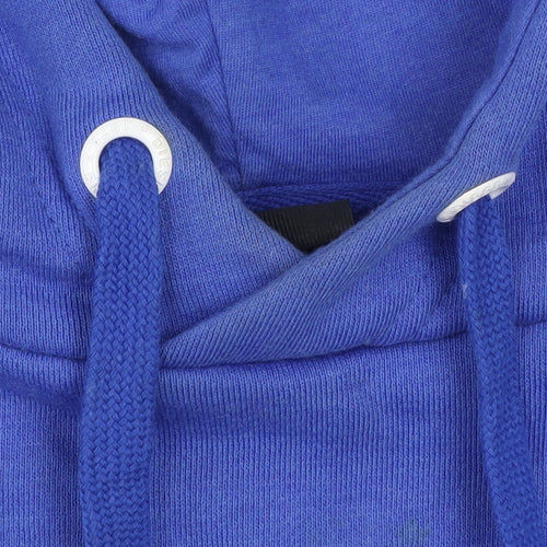 Diesel Women Blue Hooded Pullover Sweatshirt XS Cotton Blend