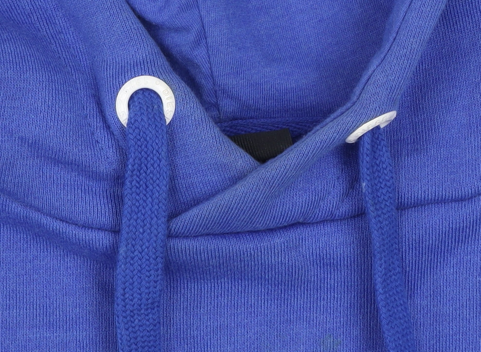 Diesel Women Blue Hooded Pullover Sweatshirt XS Cotton Blend