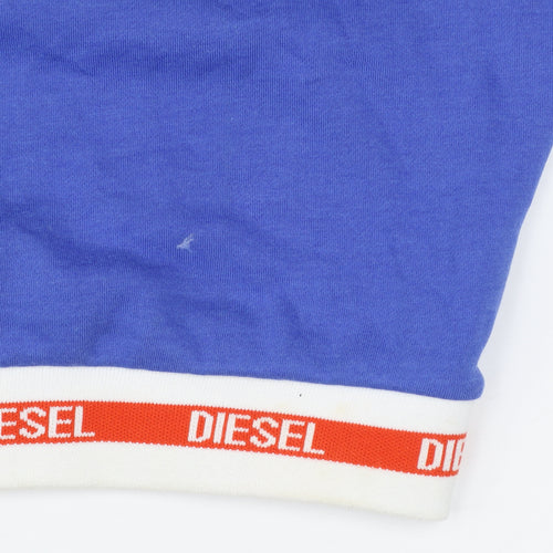 Diesel Women Blue Hooded Pullover Sweatshirt XS Cotton Blend