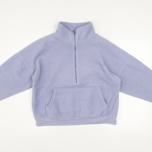 Dunnes Stores Women Blue Small 1/2 Zip Fleece Sweatshirt