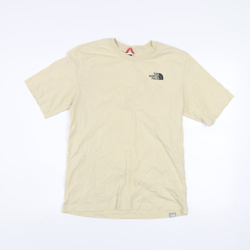 The North Face Womens Beige Cotton T-Shirt Size S Short Sleeve Casual Outdoor