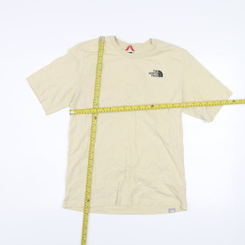The North Face Womens Beige Cotton T-Shirt Size S Short Sleeve Casual Outdoor