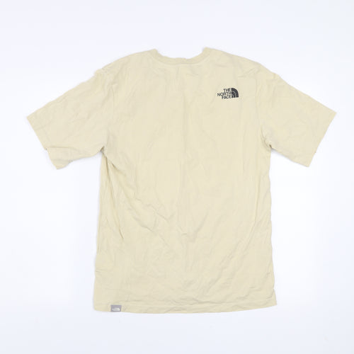 The North Face Womens Beige Cotton T-Shirt Size S Short Sleeve Casual Outdoor