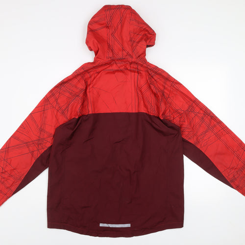 Russell Men Red Hooded Windbreaker Jacket M 38in Polyester