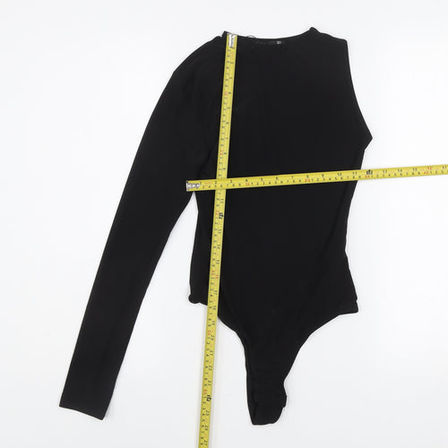 Boohoo Womens Black Long Sleeve Slim Fit Crew Neck Bodysuit UK 8