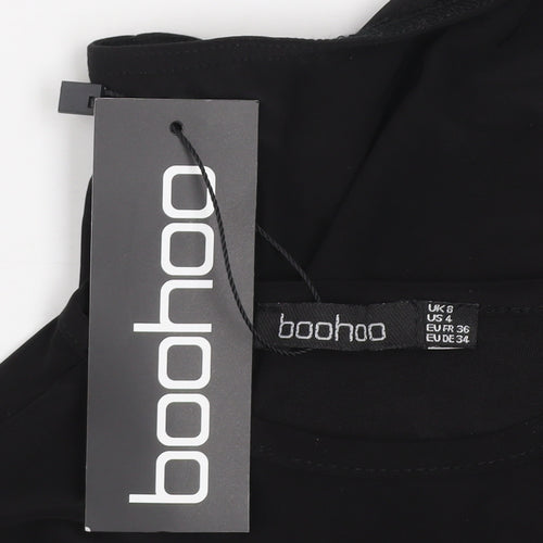 Boohoo Womens Black Long Sleeve Slim Fit Crew Neck Bodysuit UK 8