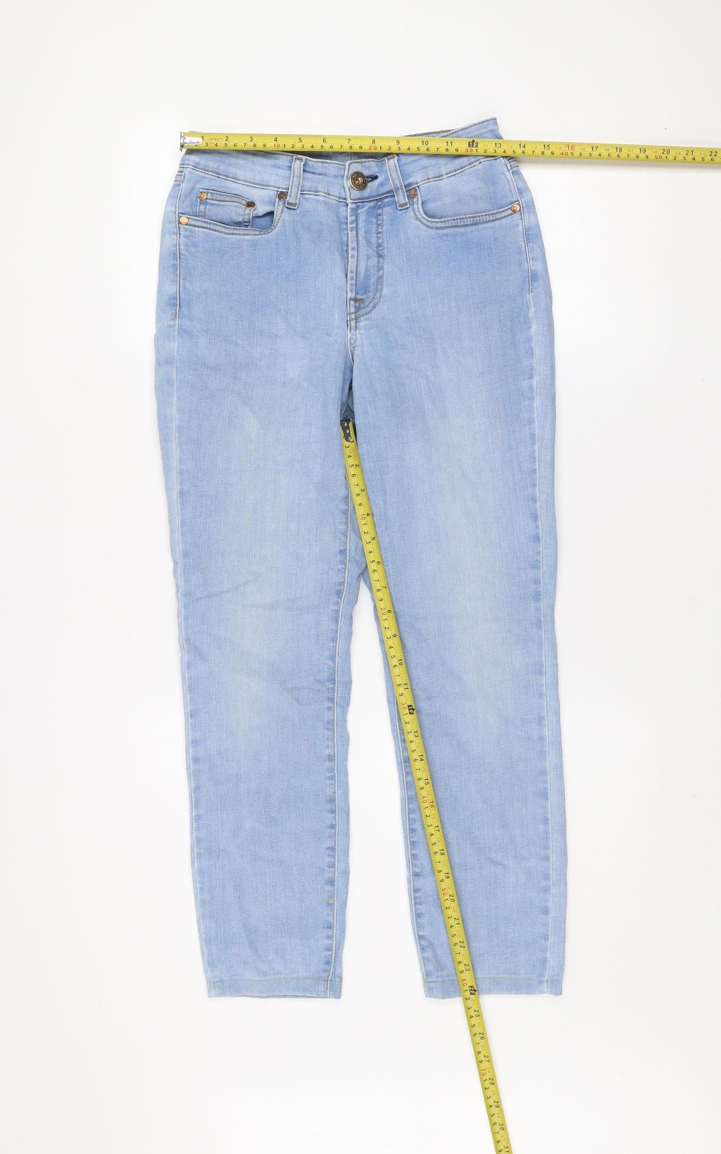 Jonny-Q Women Blue Size 10 Straight Leg Light Wash Jeans