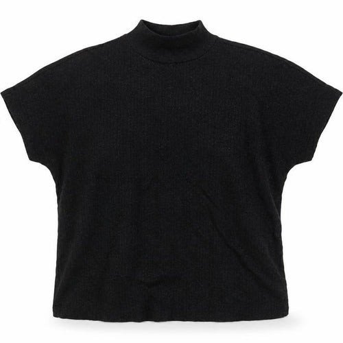 Jacqueline de Yong Womens Black Mock Neck Short Sleeve Top XS