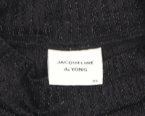 Jacqueline de Yong Womens Black Mock Neck Short Sleeve Top XS