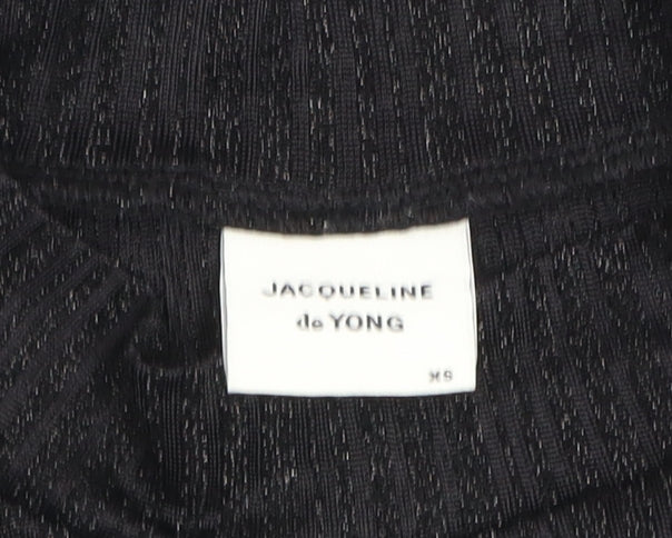 Jacqueline de Yong Womens Black Mock Neck Short Sleeve Top XS