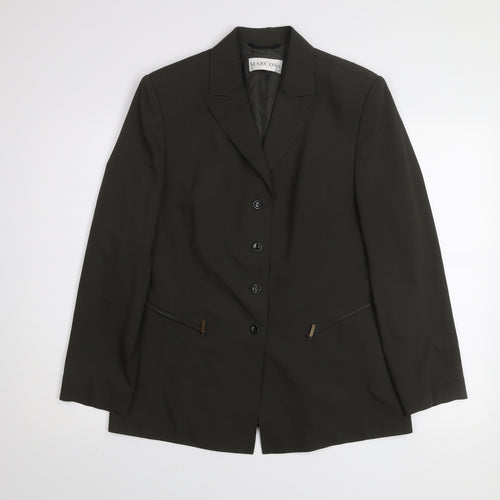 Marcona Women's Black Size 14 Lined Single-Breasted Blazer