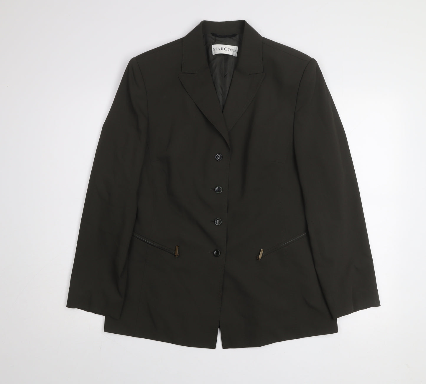 Marcona Women's Black Size 14 Lined Single-Breasted Blazer