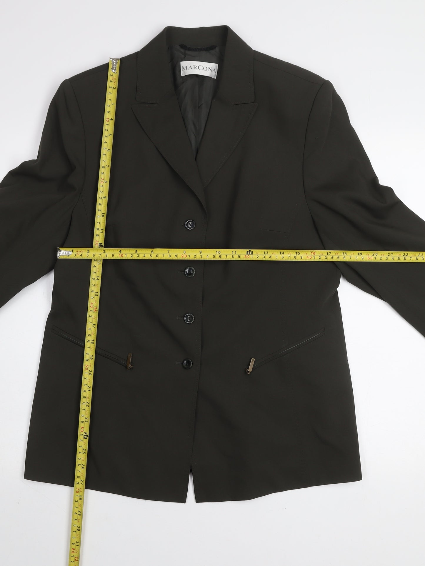 Marcona Women's Black Size 14 Lined Single-Breasted Blazer