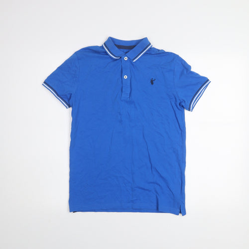 Blue Zoo Boys Blue Polo Shirt 11-12 Years Cotton Short Sleeve Collared Top