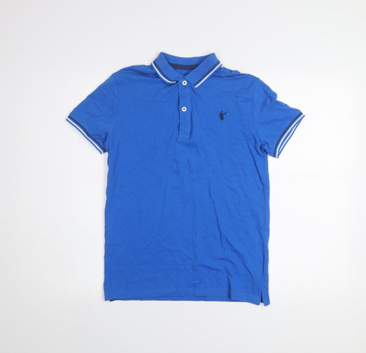 Blue Zoo Boys Blue Polo Shirt 11-12 Years Cotton Short Sleeve Collared Top