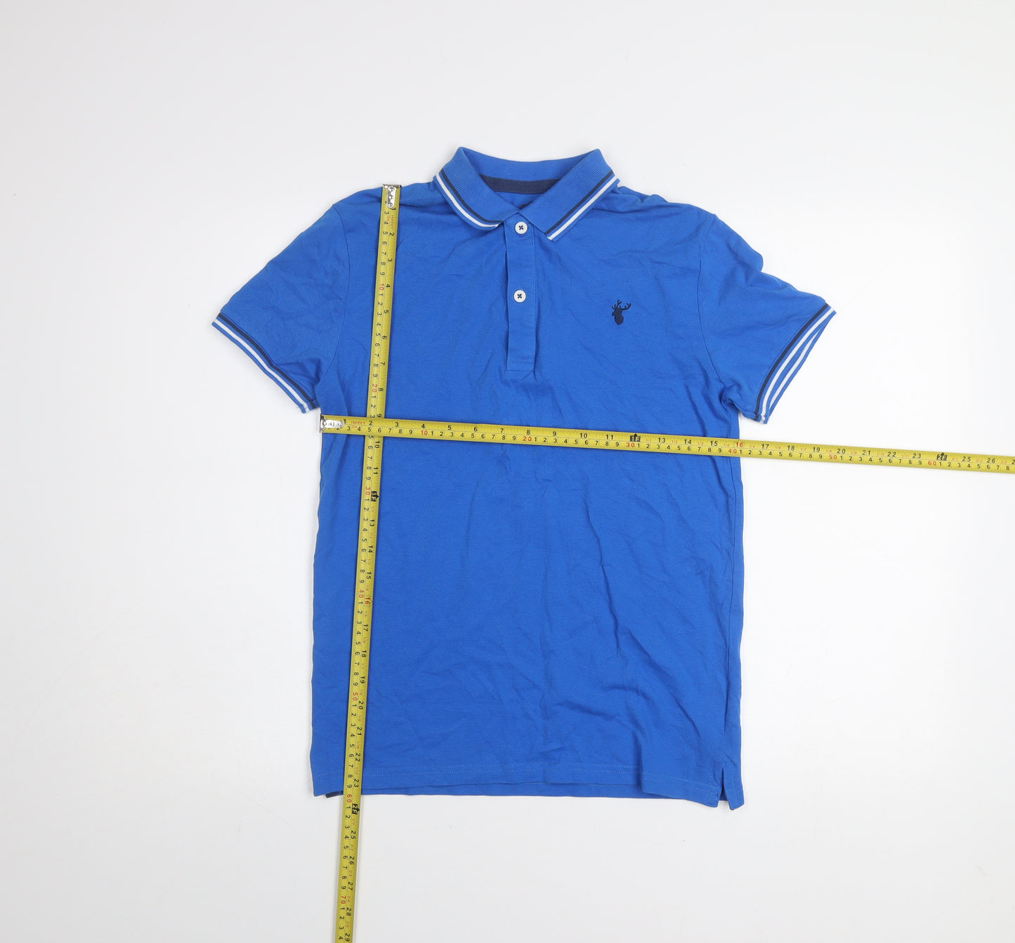 Blue Zoo Boys Blue Polo Shirt 11-12 Years Cotton Short Sleeve Collared Top