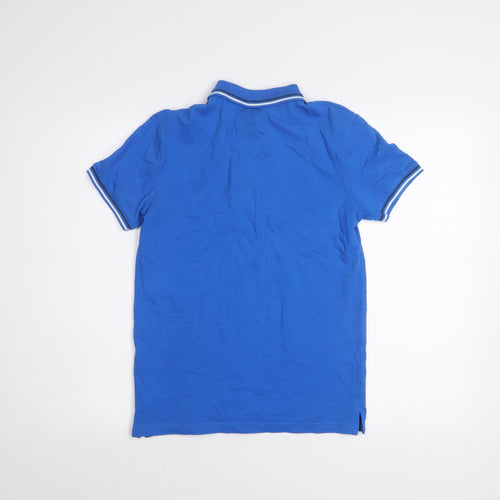 Blue Zoo Boys Blue Polo Shirt 11-12 Years Cotton Short Sleeve Collared Top