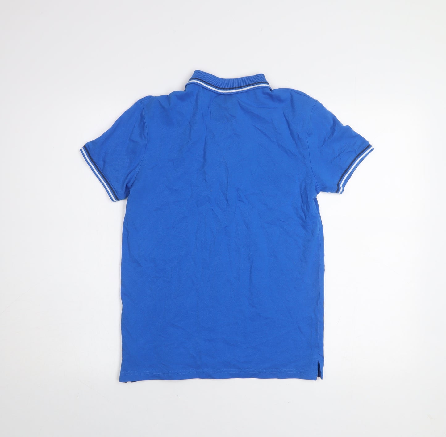 Blue Zoo Boys Blue Polo Shirt 11-12 Years Cotton Short Sleeve Collared Top