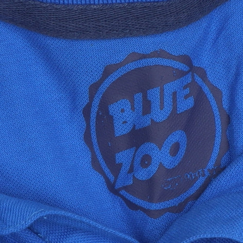 Blue Zoo Boys Blue Polo Shirt 11-12 Years Cotton Short Sleeve Collared Top
