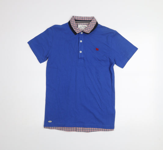 J Jeans Boys Blue Cotton Polo Shirt Age 11-12 Years Button-Down Collar