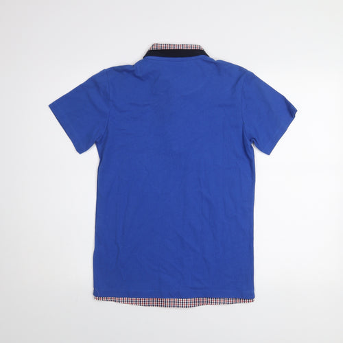 J Jeans Boys Blue Cotton Polo Shirt Age 11-12 Years Button-Down Collar