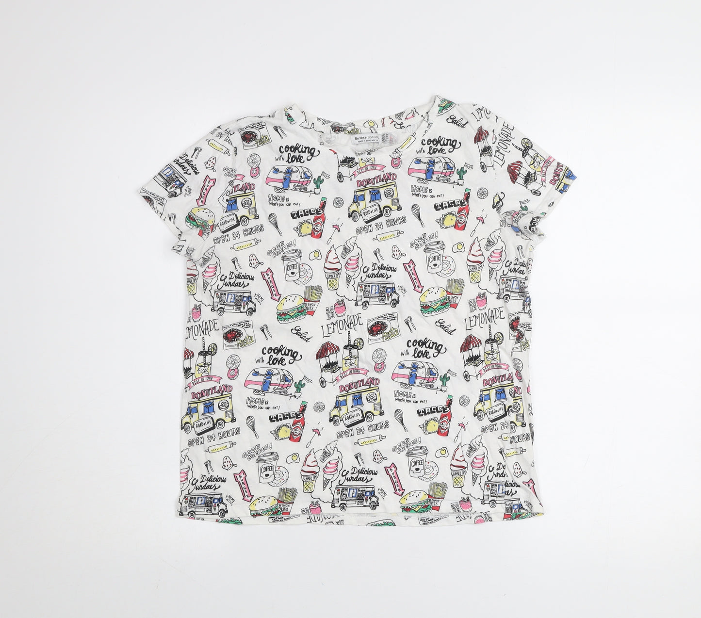 Bershka Girls Multicoloured Graphic Print Cotton T-Shirt 12 Years