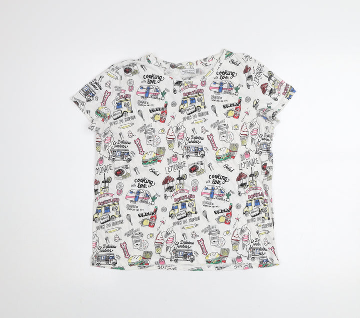 Bershka Girls Multicoloured Graphic Print Cotton T-Shirt 12 Years