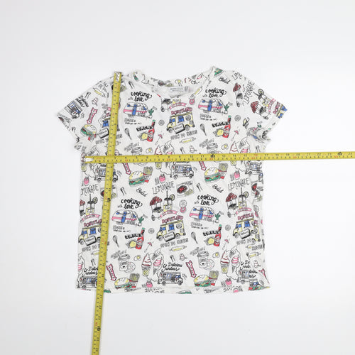 Bershka Girls Multicoloured Graphic Print Cotton T-Shirt 12 Years