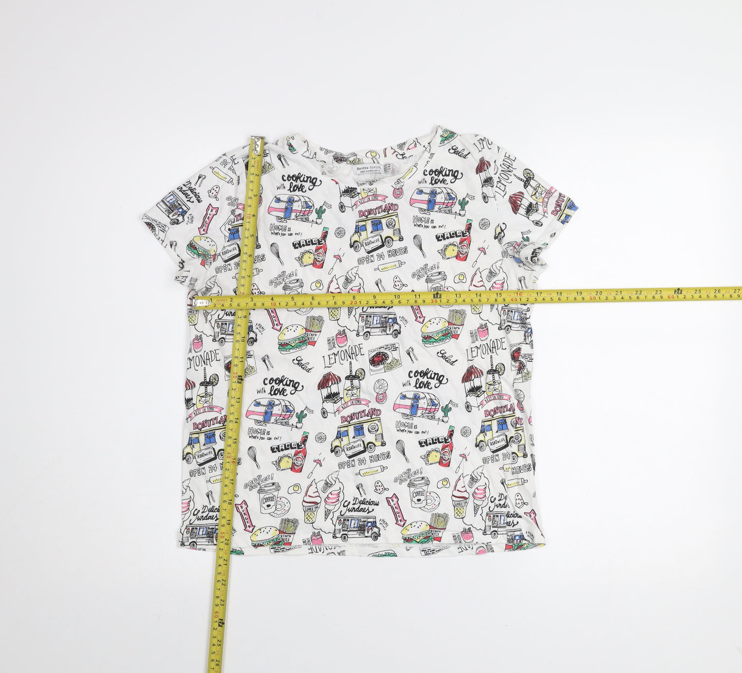 Bershka Girls Multicoloured Graphic Print Cotton T-Shirt 12 Years