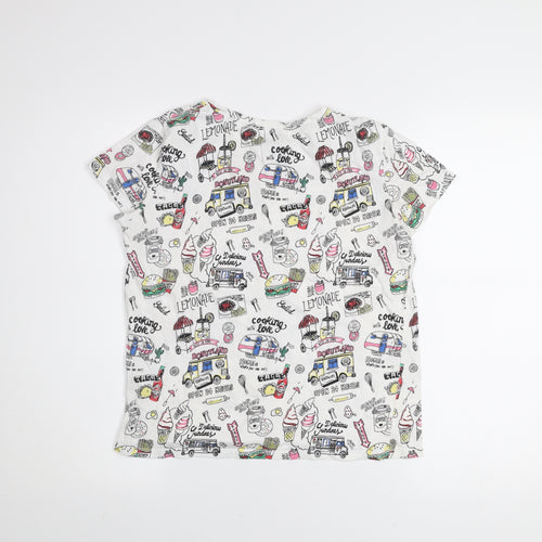 Bershka Girls Multicoloured Graphic Print Cotton T-Shirt 12 Years