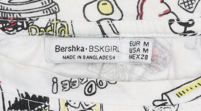 Bershka Girls Multicoloured Graphic Print Cotton T-Shirt 12 Years