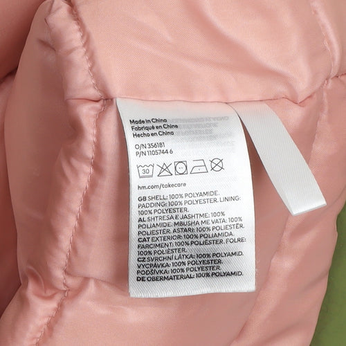 H&M Girls Green Hooded Puffer Jacket 2-3 Years Winter Coat