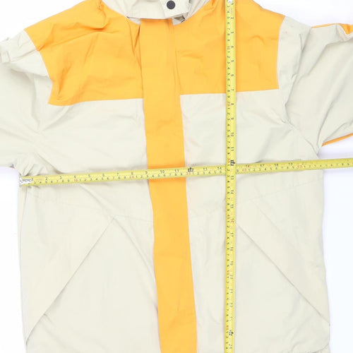 Zara Women Beige Parka Jacket Size 12 Hooded Full Zip