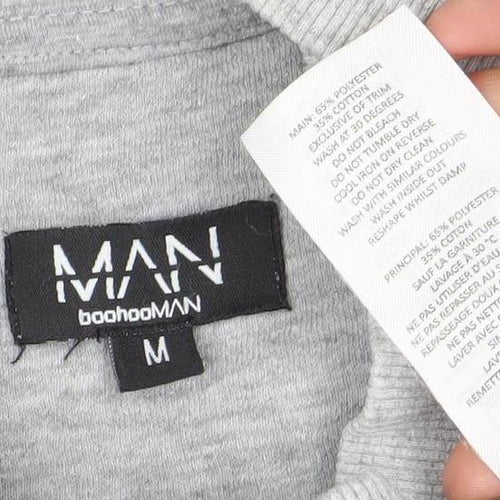 BoohooMAN Mens Grey Beverly Hills Logo Sweatshirt Size M