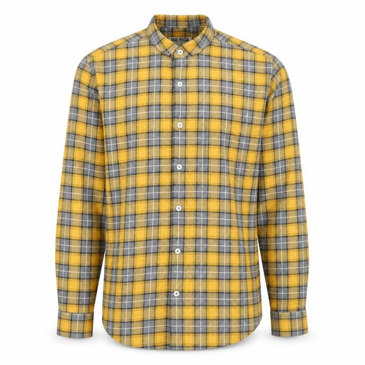Paul Calvin Men's Yellow Grey Check Long Sleeve Dress Shirt Size L