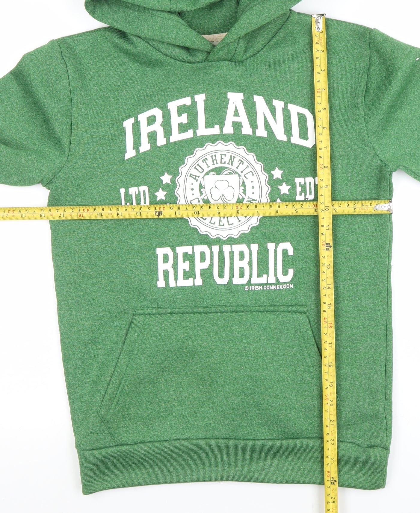 Irish Connexxion Men's Green XS Pullover Hoodie with Logo Print