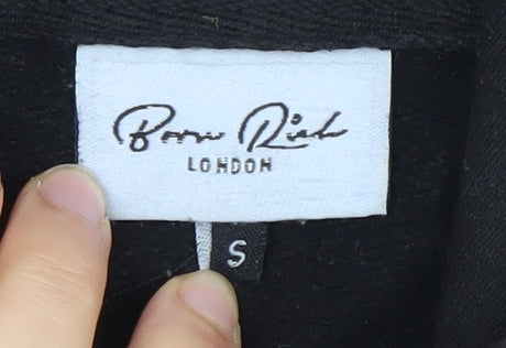 Born Rich London Black S Pullover Hoodie Cotton Blend Women's