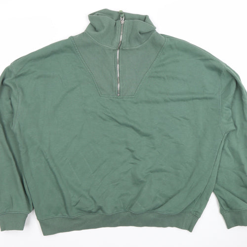 Dunnes Stores Women’s Green 1/2 Zip Pullover Sweatshirt UK 14