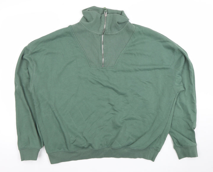 Dunnes Stores Women’s Green 1/2 Zip Pullover Sweatshirt UK 14