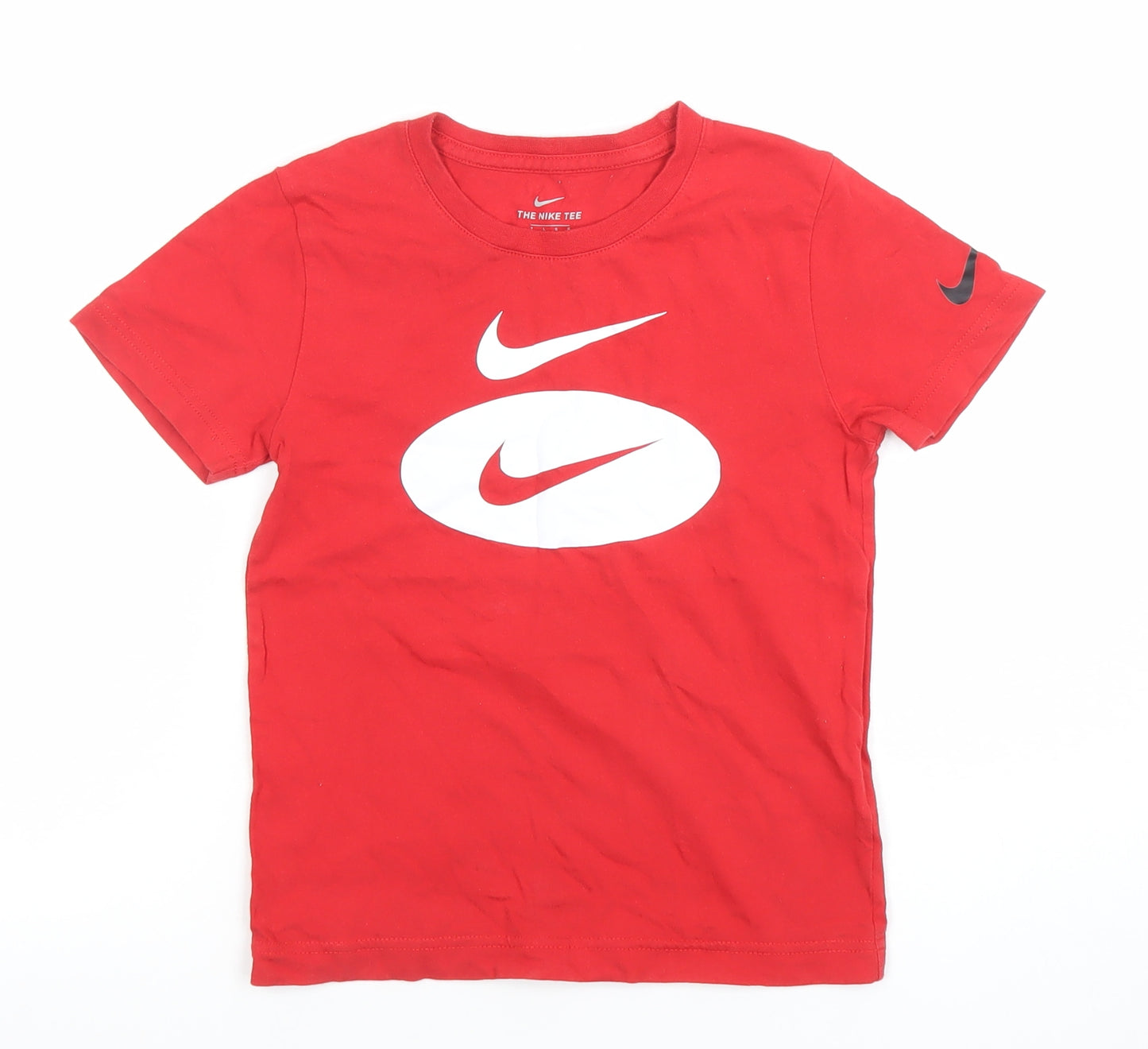 Nike Boys Red 6-7 Years Athletic Fit Logo Graphic T-Shirt
