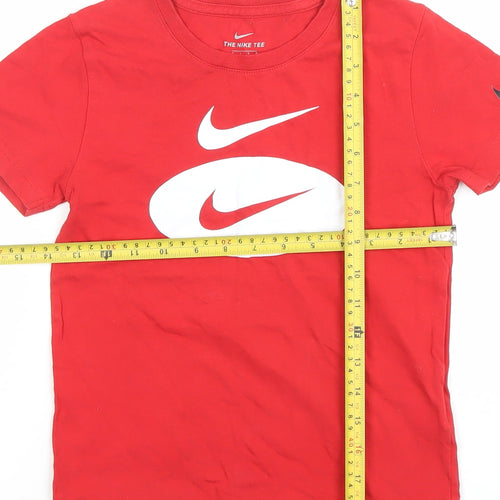 Nike Boys Red 6-7 Years Athletic Fit Logo Graphic T-Shirt
