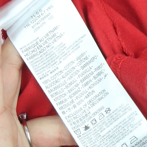 Nike Boys Red 6-7 Years Athletic Fit Logo Graphic T-Shirt