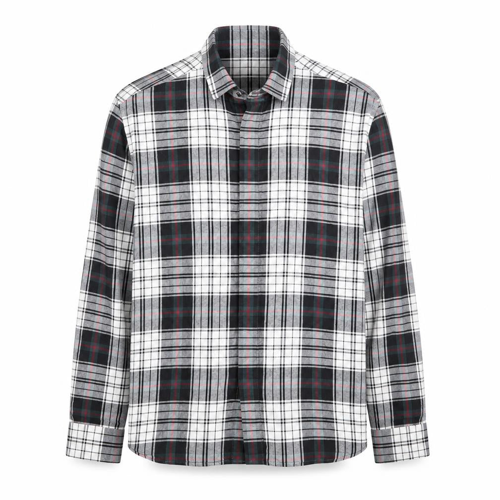 Etnies Limited Men Black Grey Plaid Button-Up Cotton Shirt M