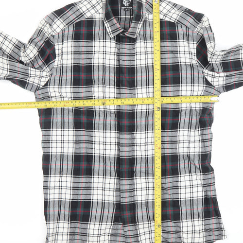 Etnies Limited Men Black Grey Plaid Button-Up Cotton Shirt M