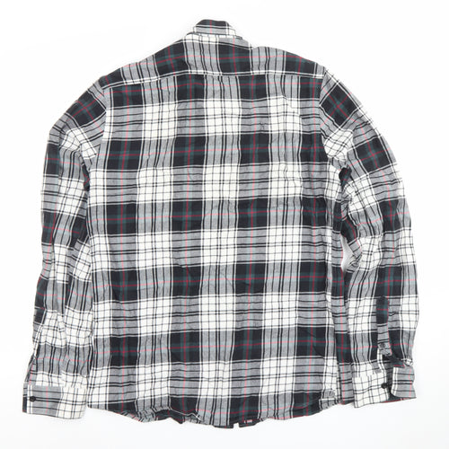 Etnies Limited Men Black Grey Plaid Button-Up Cotton Shirt M