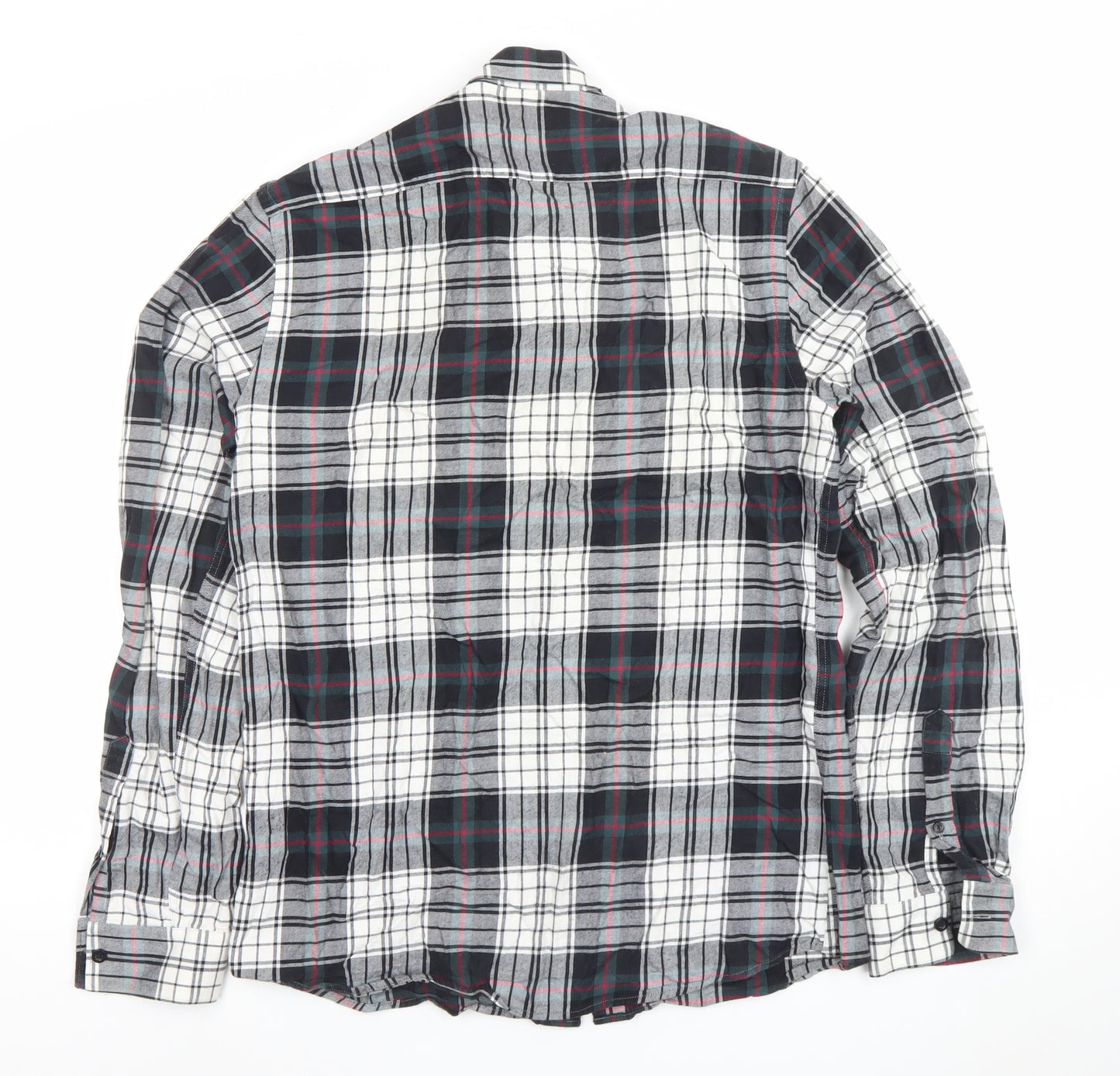Etnies Limited Men Black Grey Plaid Button-Up Cotton Shirt M
