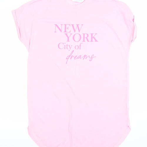 Primark Women Pink T-Shirt Nightshirt S New York City Print