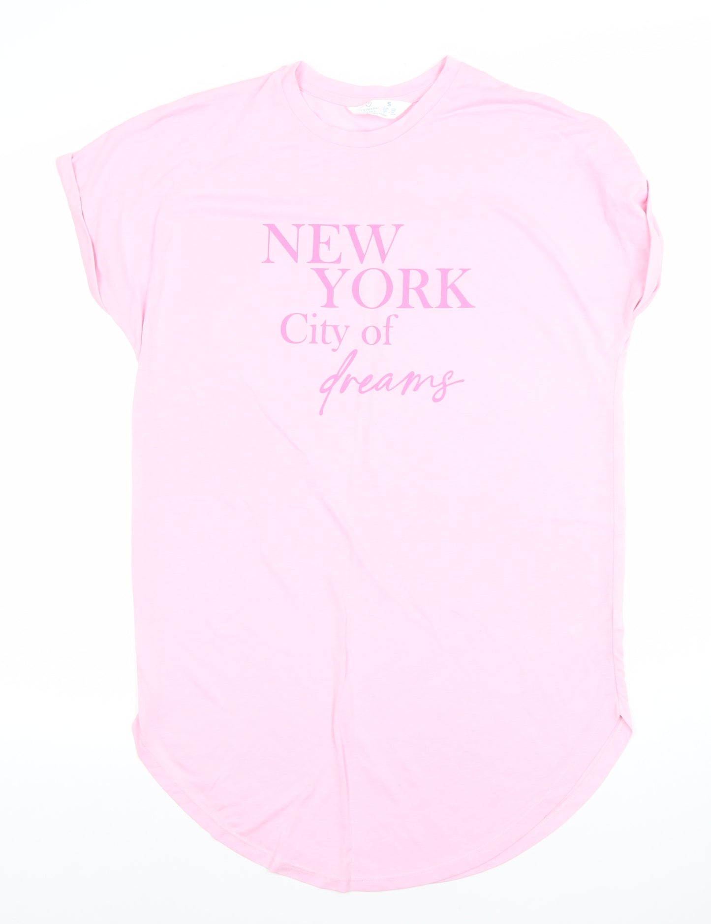 Primark Women Pink T-Shirt Nightshirt S New York City Print