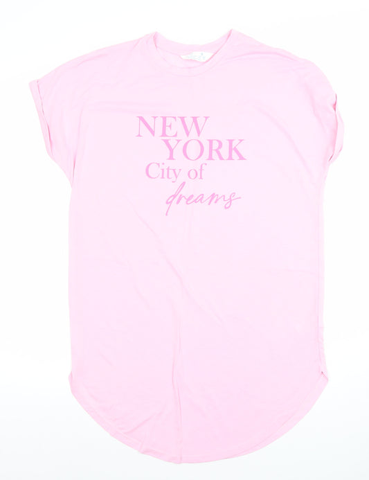 Primark Women Pink T-Shirt Nightshirt S New York City Print